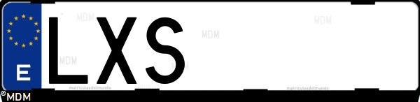 Matrícula española LXS, correspondiente al año 2022