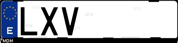 Matrícula española LXV, correspondiente al año 2022
