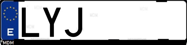 Matrícula española LYJ, correspondiente al año 2022
