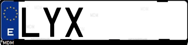 Matrícula española LYX, correspondiente al año 2022