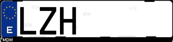 Matrícula española LZH, correspondiente al año 2022
