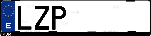 Matrícula española LZP, correspondiente al año 2022