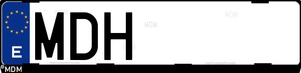 Matrícula española MDH, correspondiente al año 2023