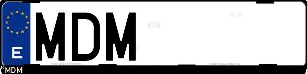 Matrícula española MDM, correspondiente al año 2023