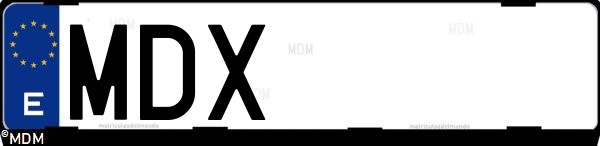 Matrícula española MDX, correspondiente al año 2023