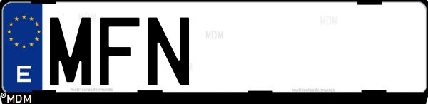 Matrícula española MFN, correspondiente al año 2023