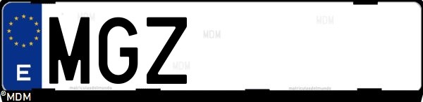 Matrícula española MGZ, correspondiente al año 2023