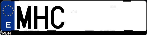 Matrícula española MHC, correspondiente al año 2023