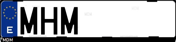 Matrícula española MHM, correspondiente al año 2023