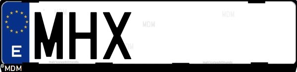 Matrícula española MHX, correspondiente al año 2023
