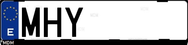 Matrícula española MHY, correspondiente al año 2023