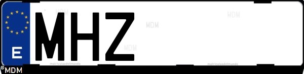 Matrícula española MHZ, correspondiente al año 2023