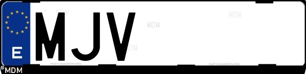 Matrícula española MJV, correspondiente al año 2023