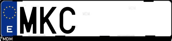 Matrícula española MKC, correspondiente al año 2023