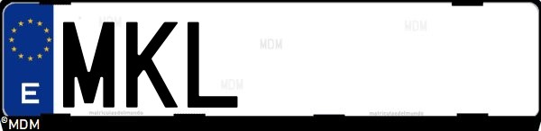 Matrícula española MKL, correspondiente al año 2023
