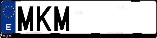 Matrícula española MKM, correspondiente al año 2023
