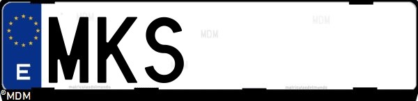 Matrícula española MKS, correspondiente al año 2023