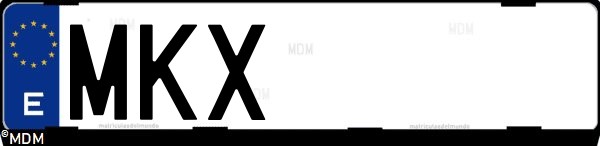 Matrícula española MKX, correspondiente al año 2023