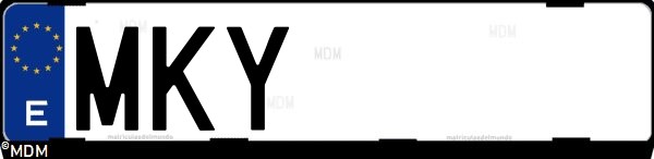 Matrícula española MKY, correspondiente al año 2023
