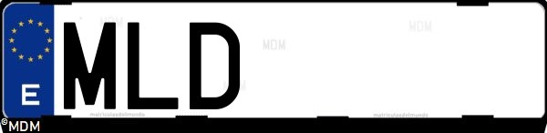 Matrícula española MLD, correspondiente al año 2023