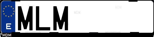 Matrícula española MLM, correspondiente al año 2023
