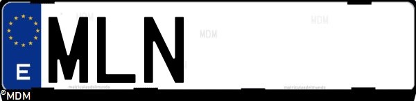 Matrícula española MLN, correspondiente al año 2023