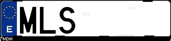 Matrícula española MLS, correspondiente al año 2023