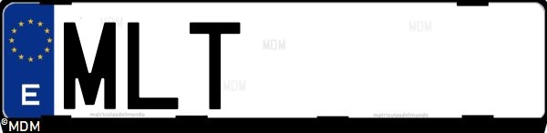 Matrícula española MLT, correspondiente al año 2023
