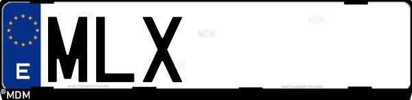 Matrícula española MLX, correspondiente al año 2023