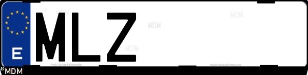 Matrícula española MLZ, correspondiente al año 2023