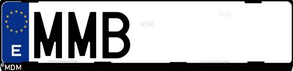 Matrícula española MMB, correspondiente al año 2023