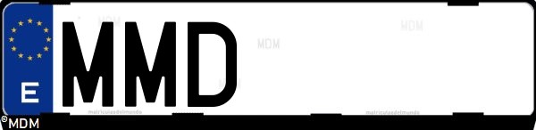 Matrícula española MMD, correspondiente al año 2023