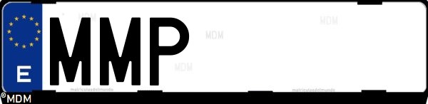Matrícula española MMP, correspondiente al año 2024