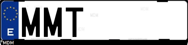 Matrícula española MMT, correspondiente al año 2024