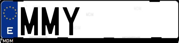 Matrícula española MMY, correspondiente al año 2024