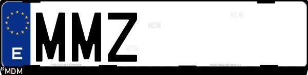 Matrícula española MMZ, correspondiente al año 2024