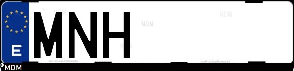 Matrícula española MNH, correspondiente al año 2024