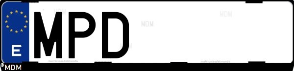Matrícula española MPD, correspondiente al año 2024