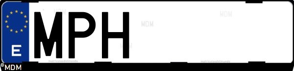 Matrícula española MPH, correspondiente al año 2024