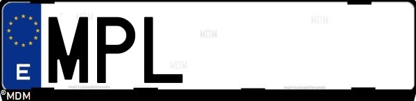 Matrícula española MPL, correspondiente al año 2024