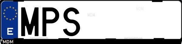 Matrícula española MPS, correspondiente al año 2024