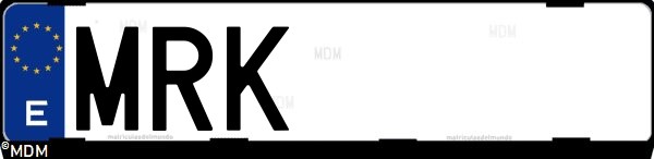 Matrícula española MRK, correspondiente al año 2024