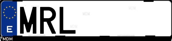 Matrícula española MRL, correspondiente al año 2024
