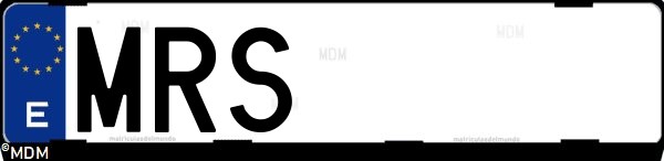Matrícula española MRS, correspondiente al año 2024