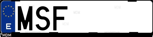 Matrícula española MSF, correspondiente al año 2024