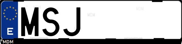 Matrícula española MSJ, correspondiente al año 2024