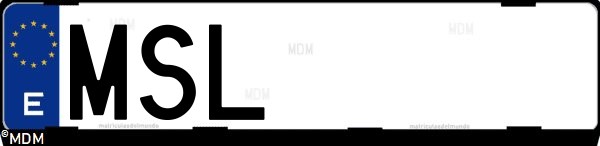 Matrícula española MSL, correspondiente al año 2024