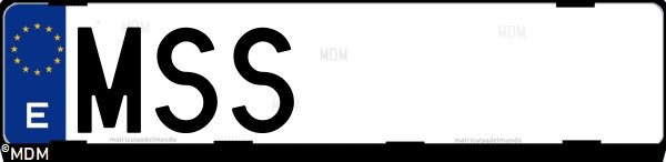 Matrícula española MSS, correspondiente al año 2024