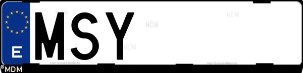 Matrícula española MSY, correspondiente al año 2024