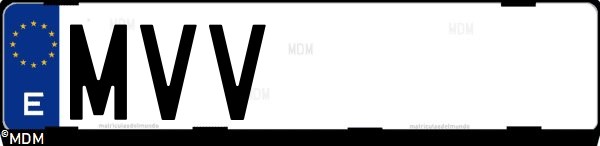 Matrícula española MVV, correspondiente al año 2024